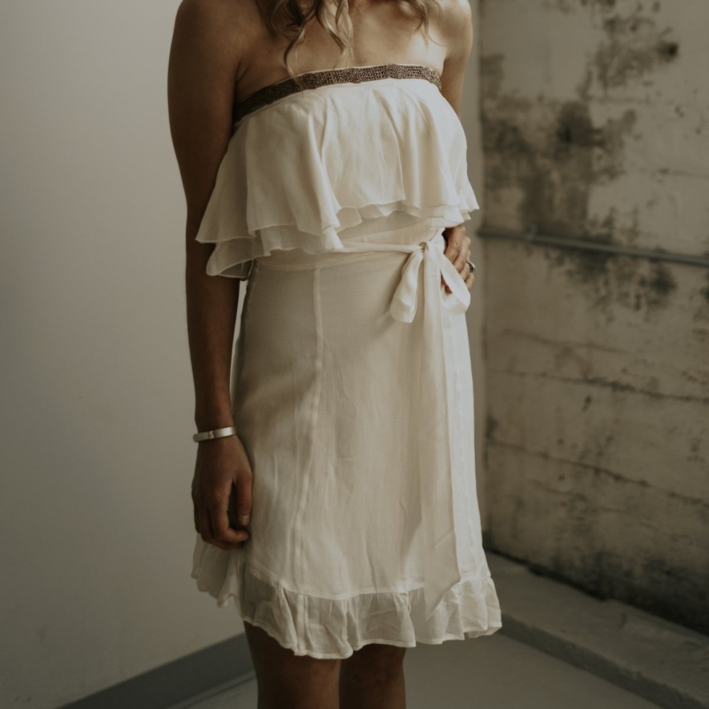 Chan Luu Strapless Asymmetrical dress